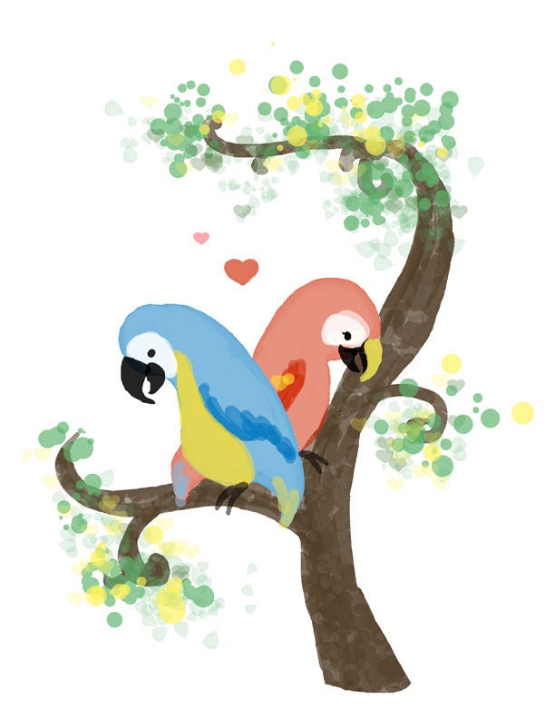 Parrots- Glossy Art Print 5x7 by Monica Bruenjes
