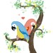 Parrots- Glossy Art Print 5x7 by Monica Bruenjes