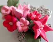 Pink Blossom Necklace - Polymer Clay
