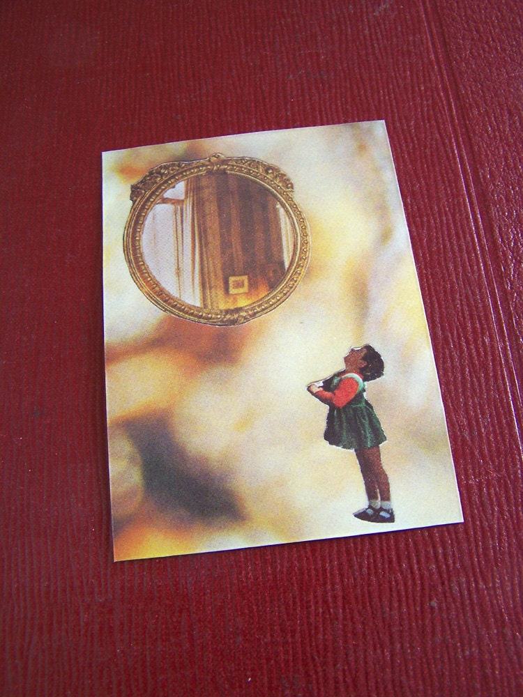 ACEO - the looking glass - limited edition small collage print