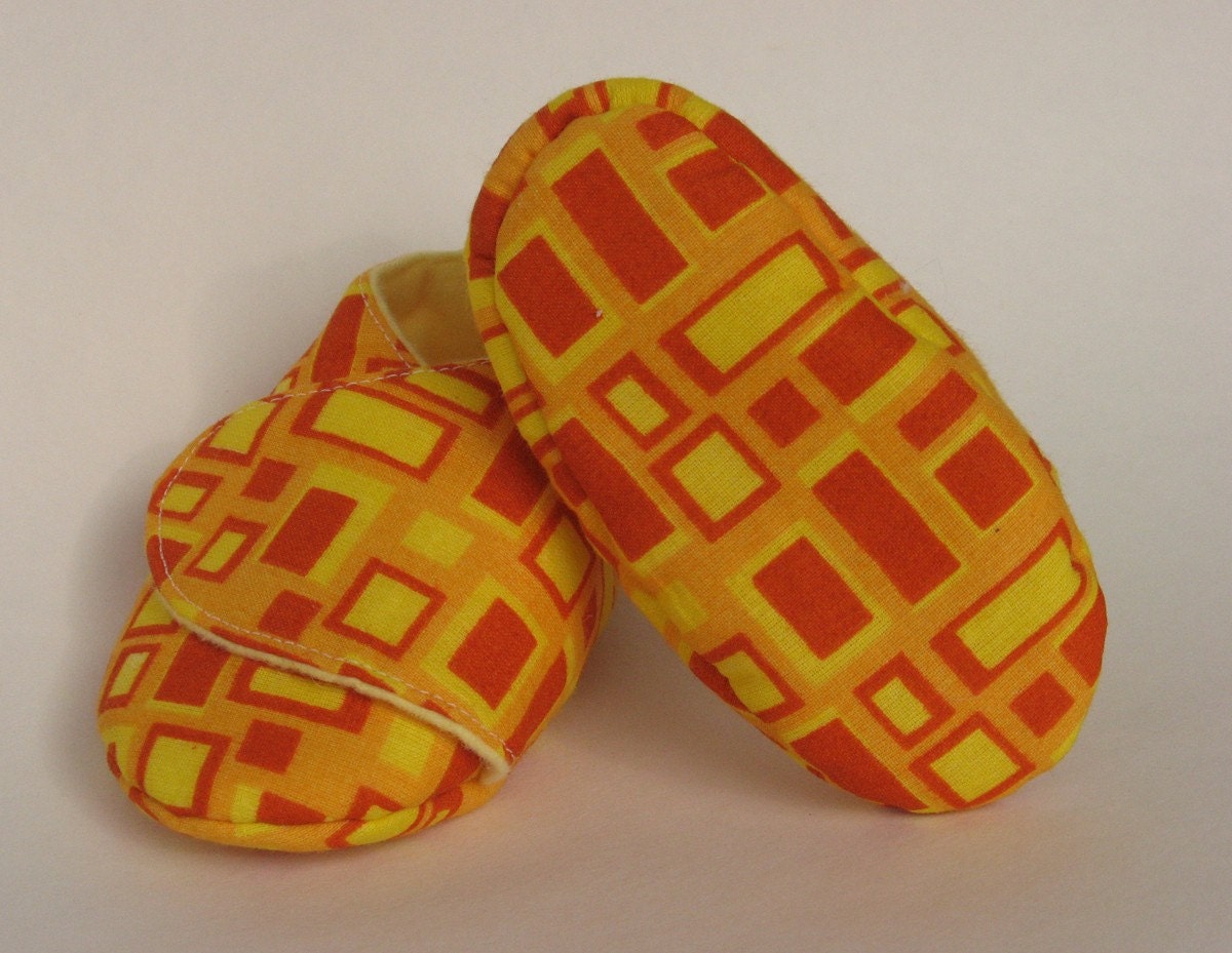 Yellow Modern Print Booties