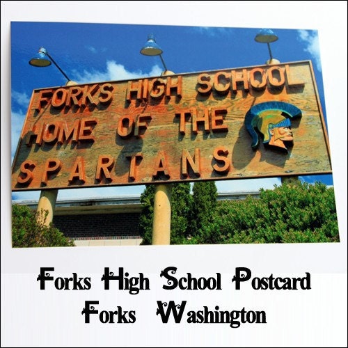 Forks High School Sign Postcard
