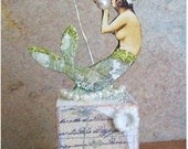 Mermaid OOAK Truly Believe Magical, altered art, collage, mixed, media, assemblage, enchanted, fairytale, fantasy, sparkle, 3d