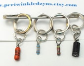 Custom Set of 4 Geekery Charms or Stitch Markers