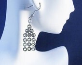 Nerdy Geek Chainmaille Brass Nut Repurposed Earrings