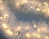 Beautiful Lighted Swag Garland White TULLE on STRING LIGHTS wedding or home