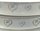 Satin Wedding Ribbon SILVER HEARTS  3 spools