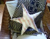 Rustic Americana  Red and White Star Pillow Door Hanger