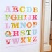 Patterned Alphabet Print Girl modern graphic nursery wall art poster - ready to ship - 8x10