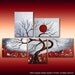 CUSTOM PAINTING Modern Tree Landscape Art by Gabriela 44x32 Black, White, Red painting