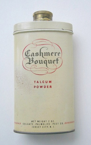 Vintage Cashmere Bouquet Talcum Powder Tin 2oz Colgate Palmolive Peet Co.