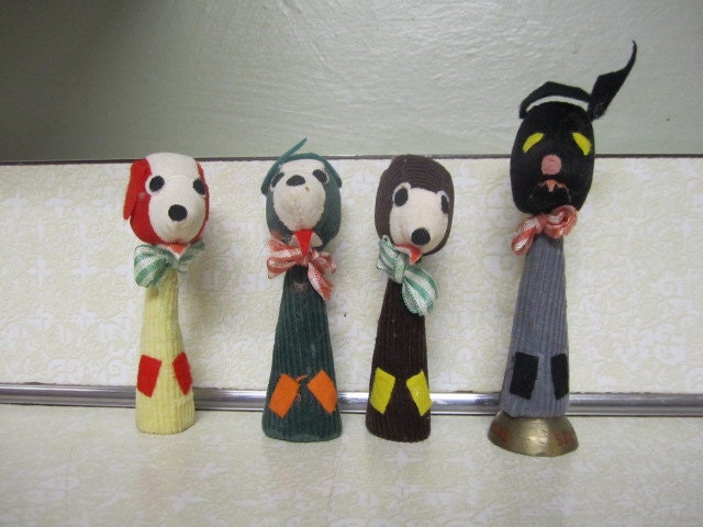 Vintage Animal Finger Puppets  Toy