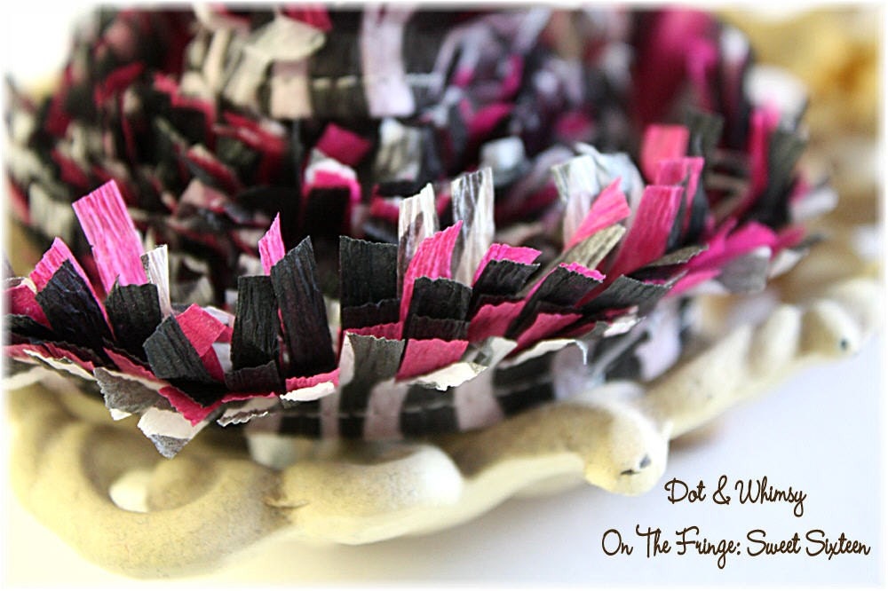 Sweet Sixteen --ON THE FRINGE-- Handmade Crepe Paper Fringe