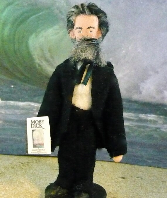 Herman Melville Doll Miniature Author of Moby Dick Art Collectible