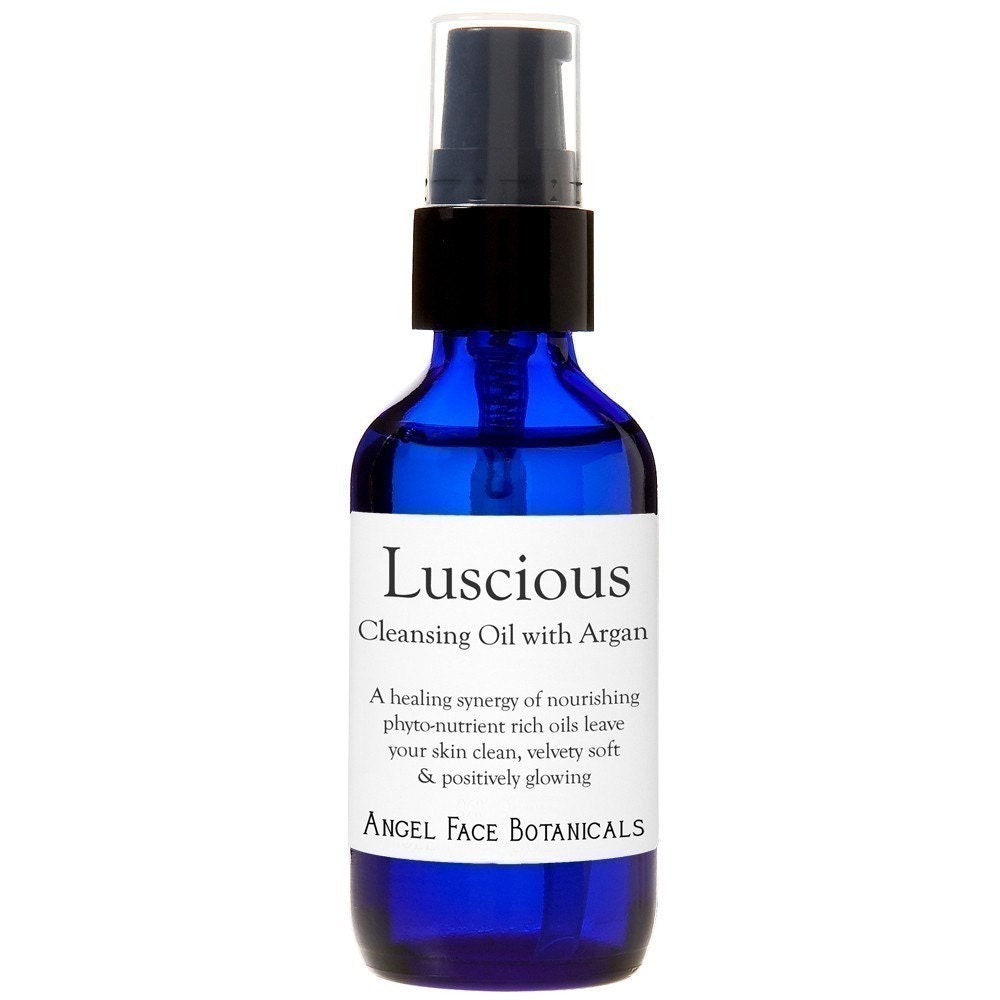 Luscious - Organic Cleansing Oil and Makeup Remover - Oil Cleanser with Moroccan Argan, Chamomile and Calendula 2 oz