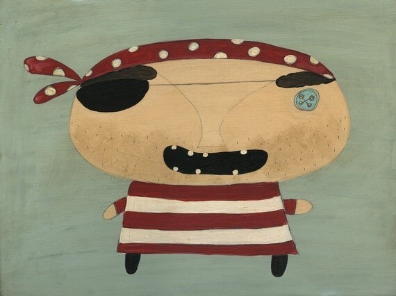 Pop Modern Art, Folk Art Print (One Eyed Pete)