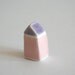 Little Clay House - Pink Lavender - Miniature Ceramic Cottage