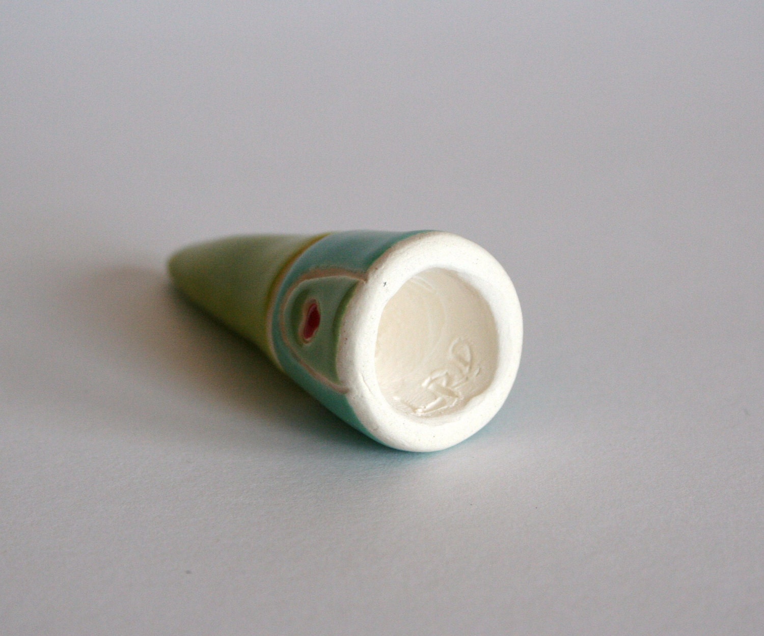Ceramic collectible THIMBLE Fairy Gnome Tree House