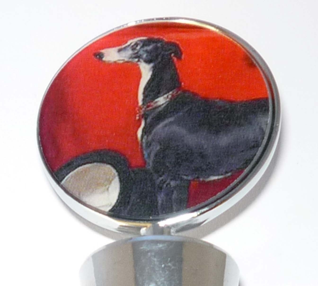 Tuxedo Greyhound Dog Wine Bottle Stopper Whippet