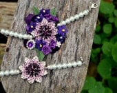 Convertible corsage bracelet -- converts from corsage to pearl bracelet