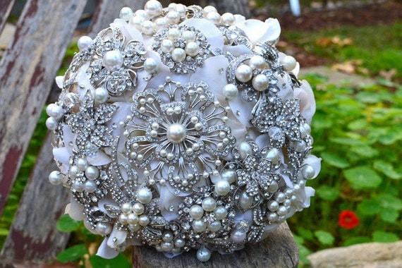 Deposit on an heirloom rich pearl brooch bouquet--made to order wedding bouquet