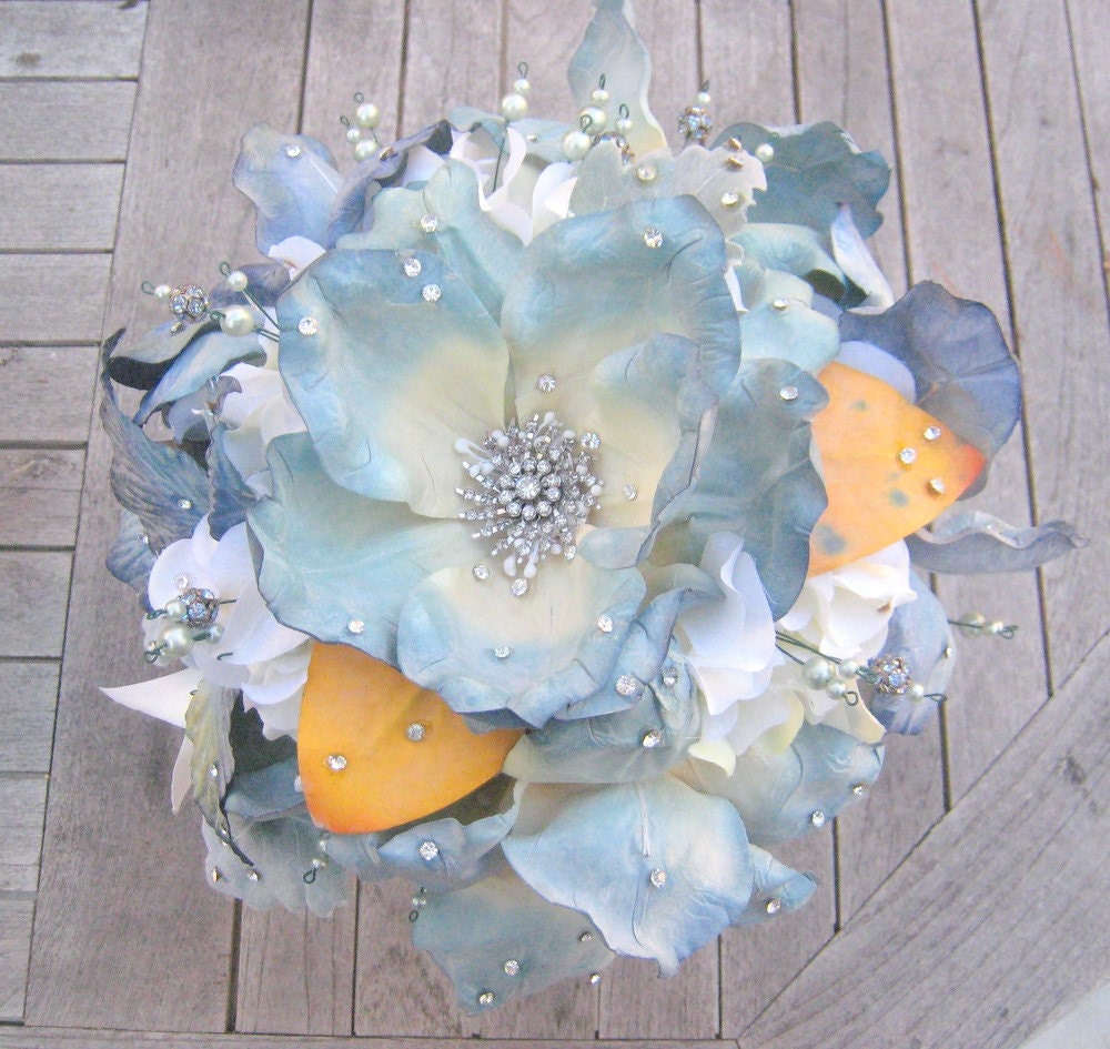 Jeweled brooch bridal bouquet -- deposit on a made-to-order bridal bouquet