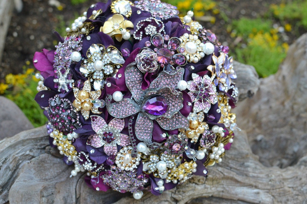 Deposit on an heirloom amethyst brooch bouquet--made to order wedding bouquet
