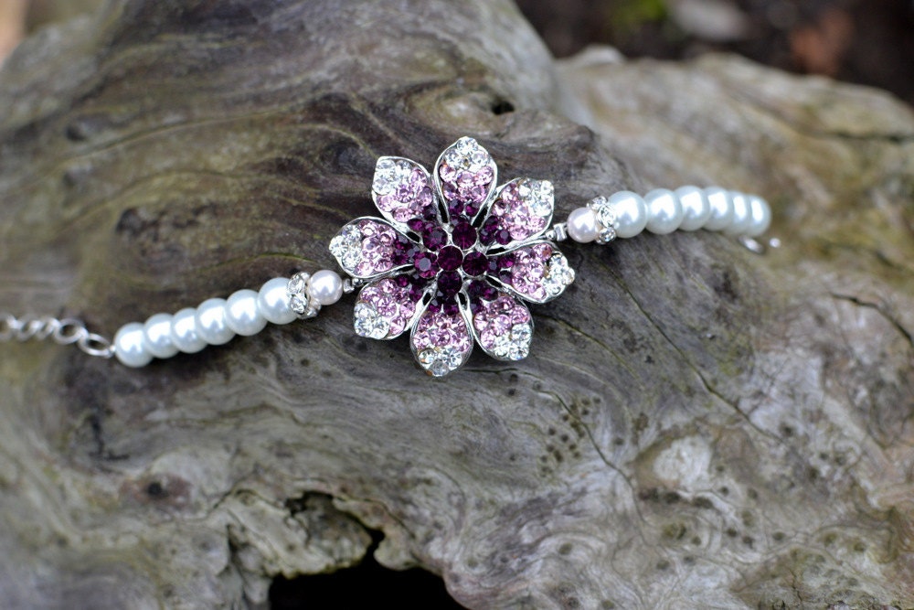 Convertible corsage bracelet -- converts from corsage to pearl bracelet