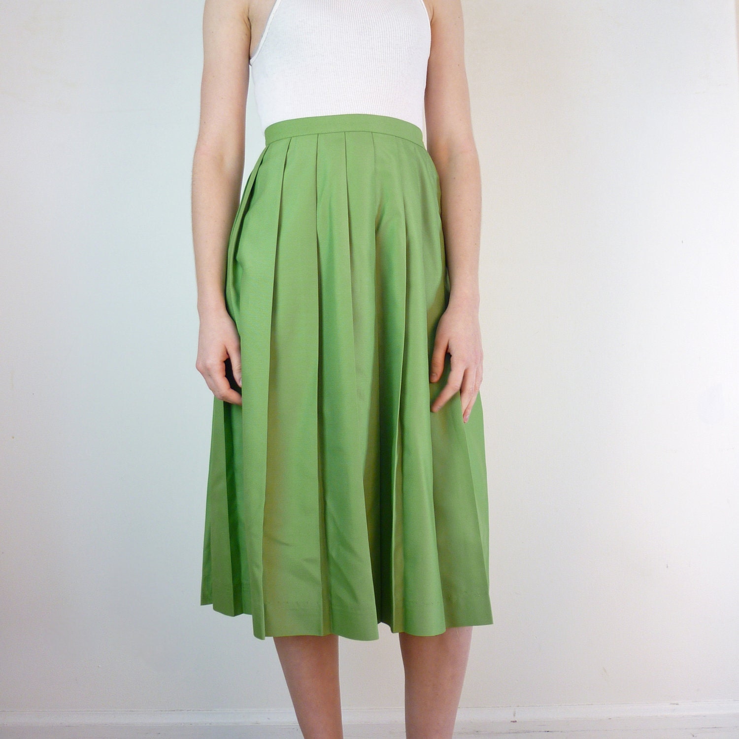 Vintage 1950s Skirt / Pleated 50s Skirt