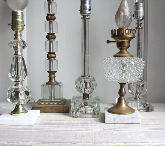 Vintage Glass Hollywood Regency Lamp
