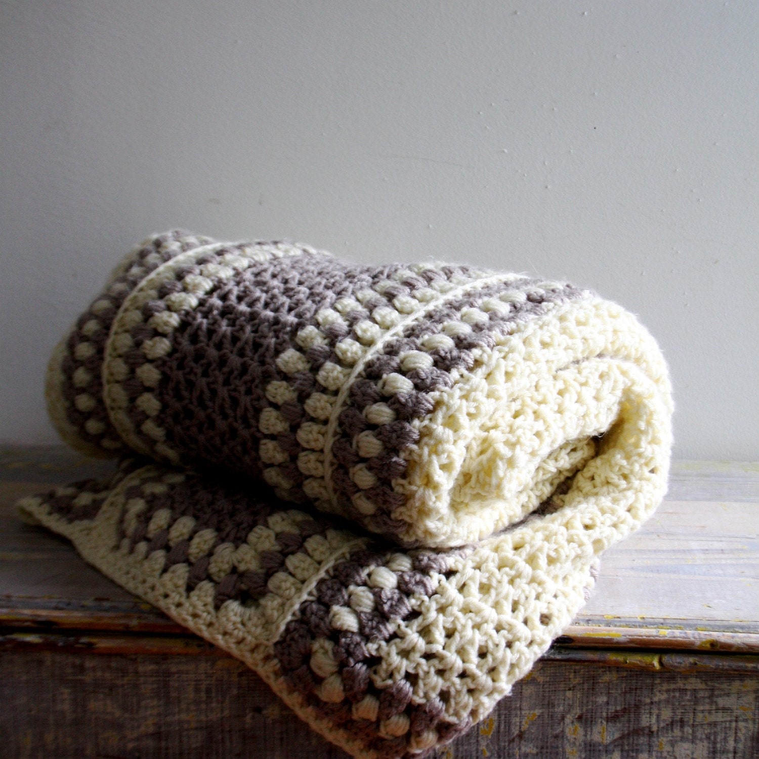 IIII RESERVED FOR JANENE PENDING PHOTOS III Vintage Crocheted Fireside Blanket