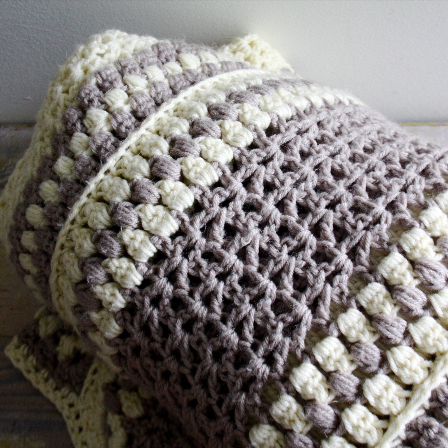 IIII RESERVED FOR JANENE PENDING PHOTOS III Vintage Crocheted Fireside Blanket