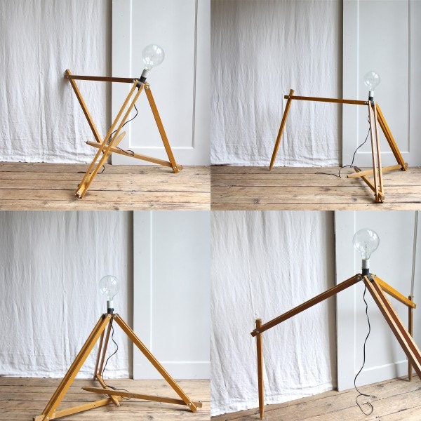 ON HOLD Vintage Industrial Modern Geometric Tripod Lamp - OOAK