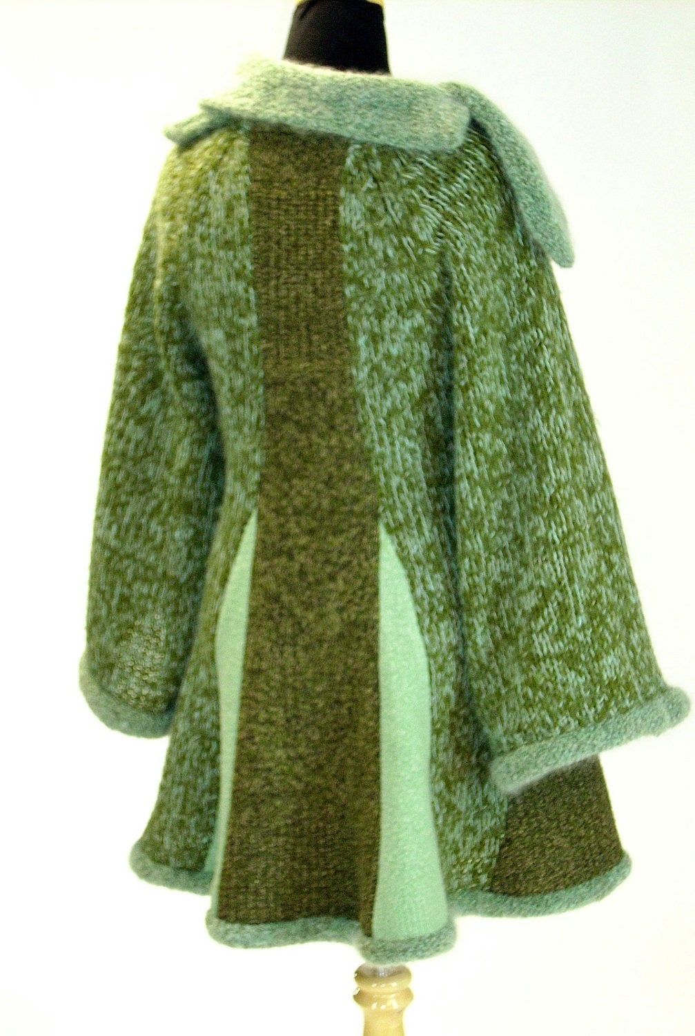 Sweater Tunic, Green Mohair, Size Medium- Large (10-12-14) Pixie Style