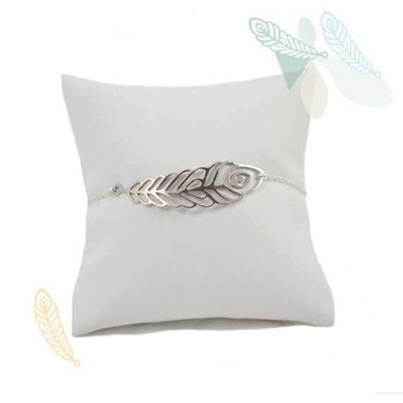 Peacock feather bracelet