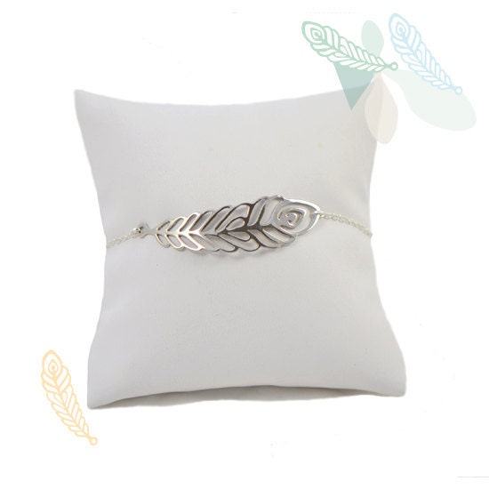Peacock feather bracelet