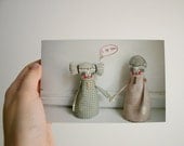 She loves you - set of 4 postcards - photo print - art dolls
