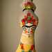 Frida doll - Art doll - Medium Size with high bun hairstyle - Pieces of fabrics on the hair - Custom order