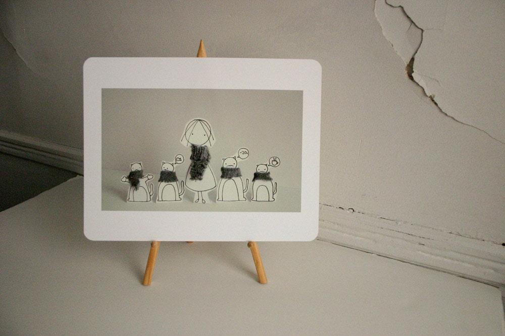 Is cold outside  -  Photo print  -  Paper diorama