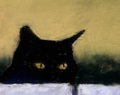 Black Cat Print - Cat Art Painting - Alisa Wilcher - 12 x 8