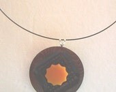 OOAK assemblage vintage button choker with bakelite center