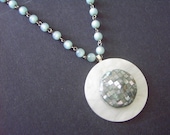 Necklace made for a mermaid- vintage mosaic repurposed shells  necklace