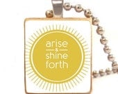 ARISE and SHINE Forth (yellow)  necklace with ball chain necklace included