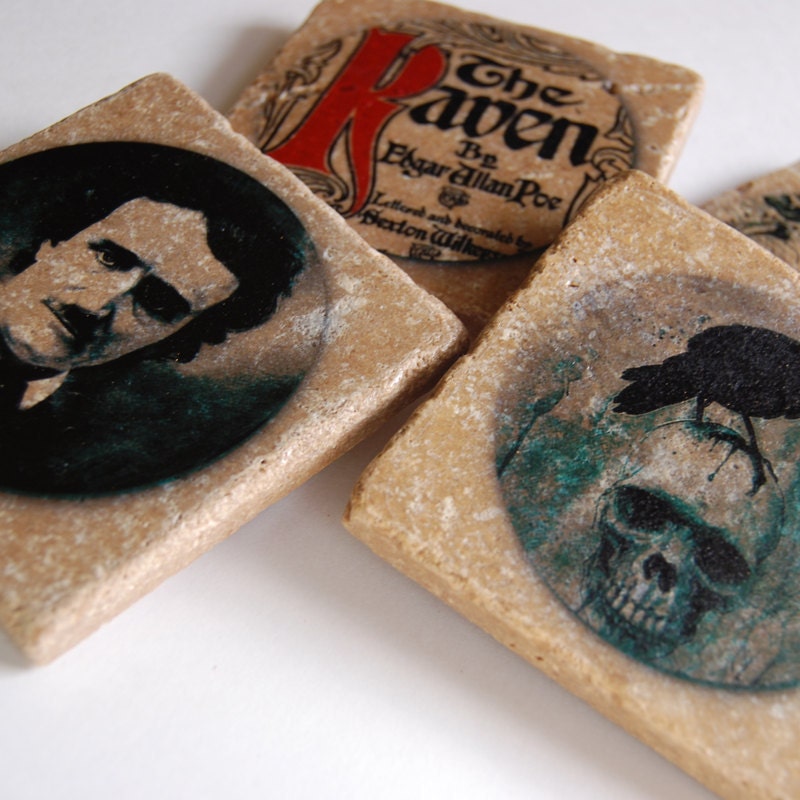 Nevermore - Poe Raven coaster set