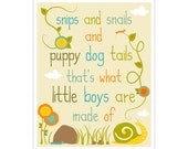 Children's Wall Art / Nursery Decor Snips and Snails and Puppy Dog Tails 11x14 inch print by Finny and Zook