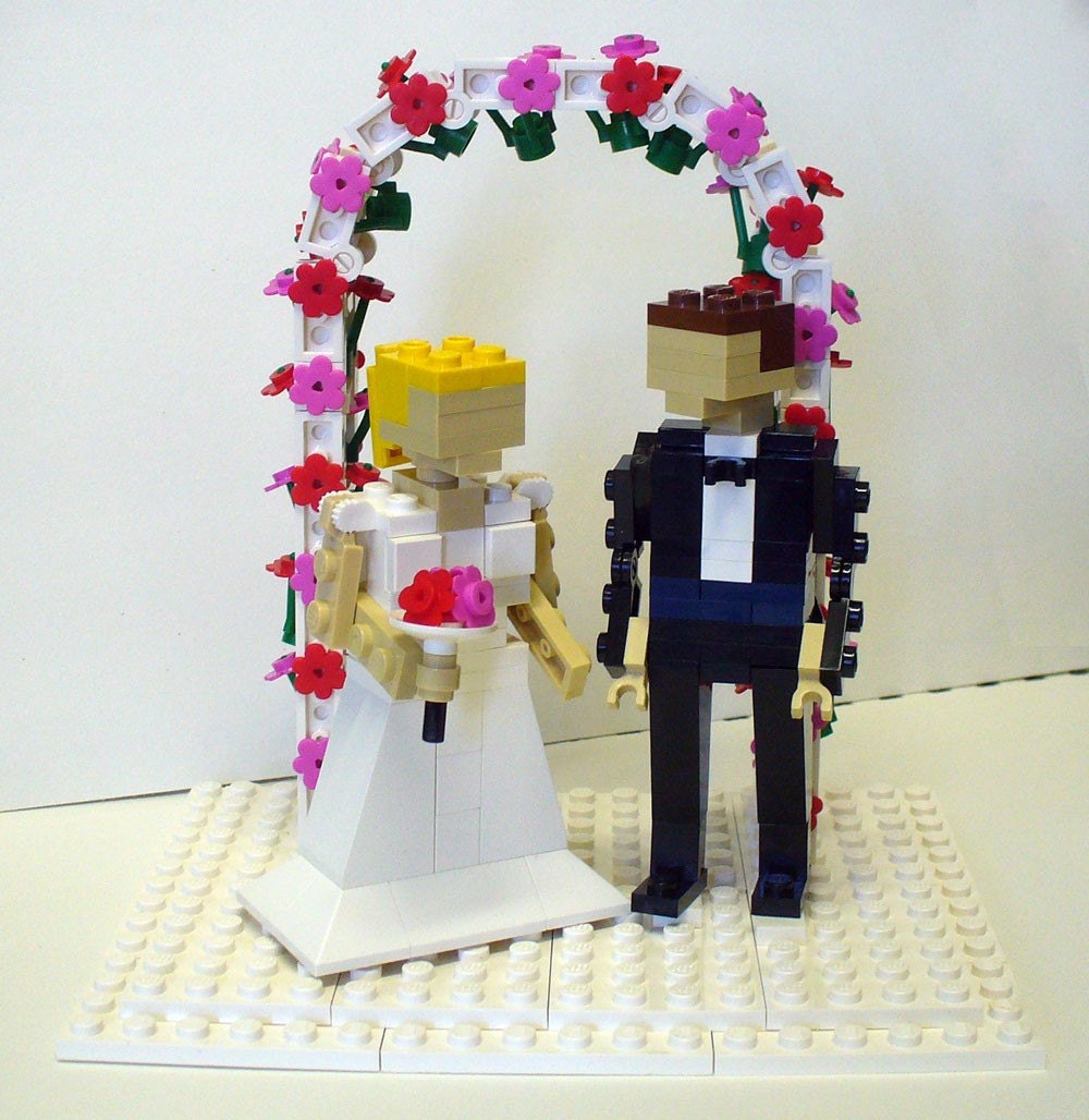 Custom Bride and Groom with Flower Arch