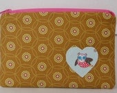 Zipper Pouch - I heart Owls
