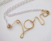 Gold and Silver Love Nameplate Personalized Necklace - Customizable - Statement Word - Classic