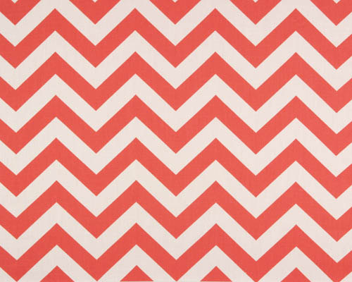 TABLE SQUARE  - Zig Zag Coral/White Chevron Print - 15 x 15