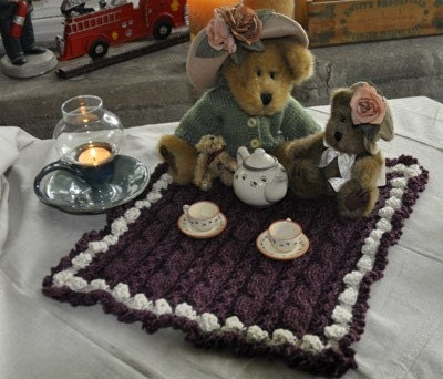 Teddy Bear Picnic Blanket Knitting Pattern -- ONLINE DOWNLOAD